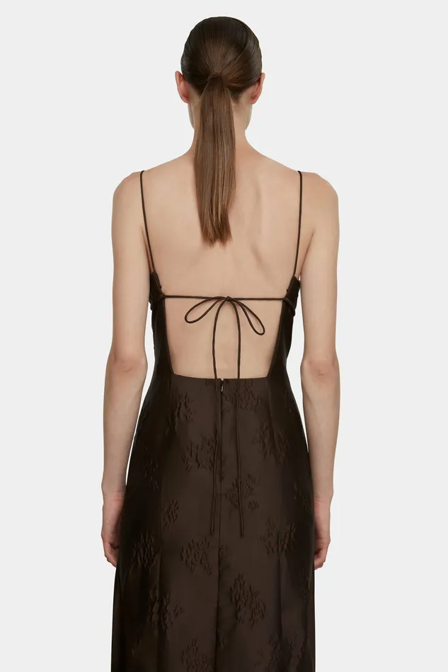 Dresses Women Opal Dress in Brown Floral Jacquard Emilia Wickstead