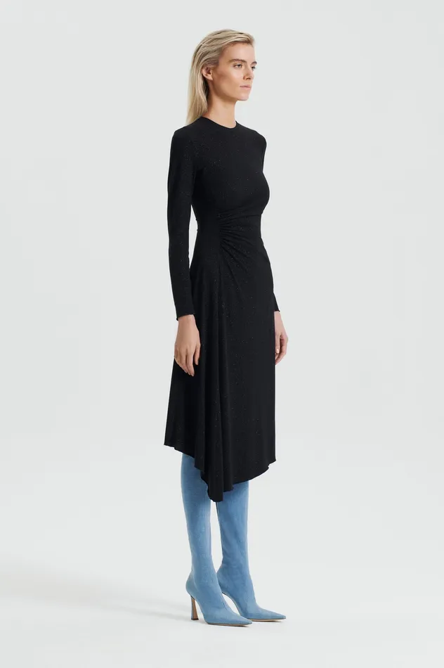 Dresses Women TINSEL PRINT DRAPE DRESS BLACK Scanlan Theodore
