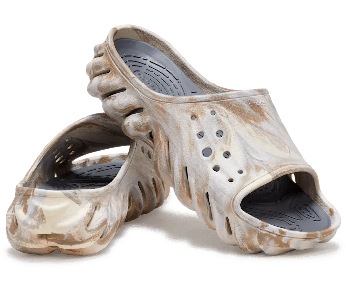 Echo Marbled Slide Bone Multi Women Crocs Slides