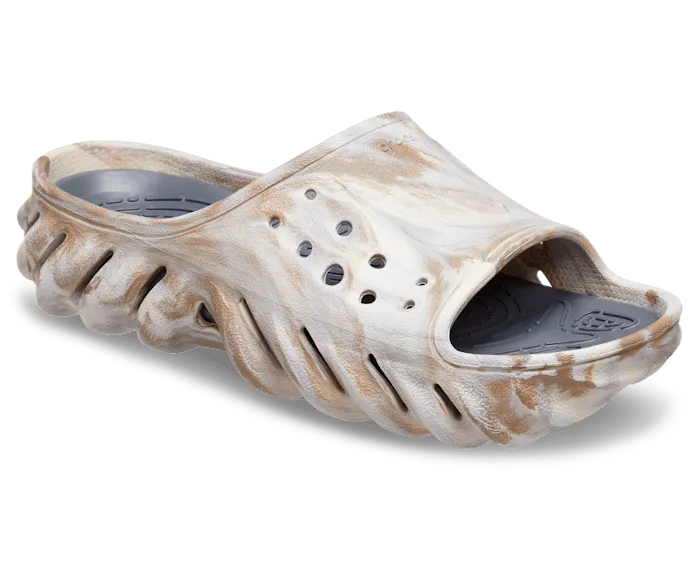 Echo Marbled Slide Bone Multi Women Crocs Slides