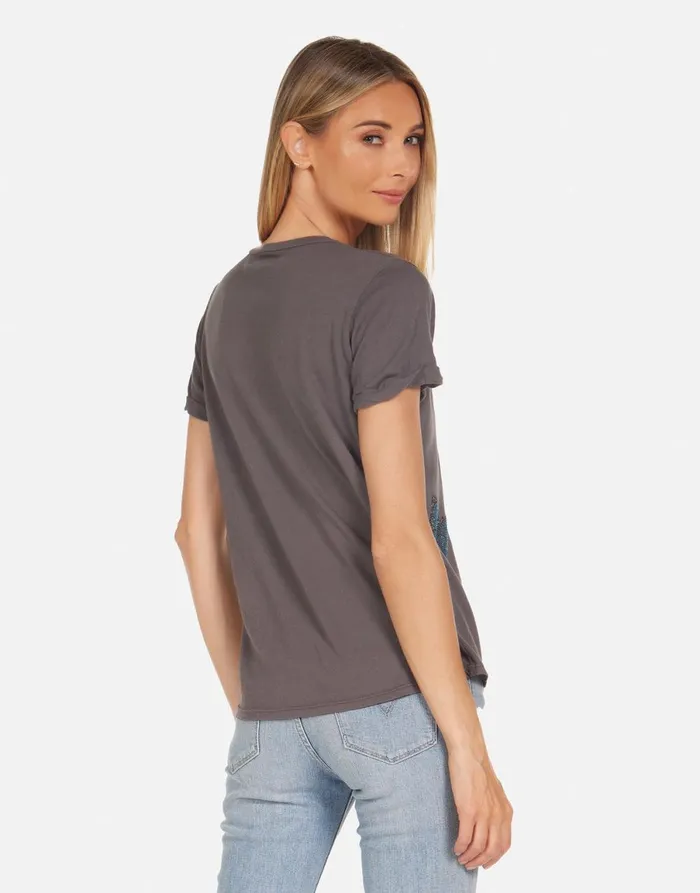 Edda Crystal Love Butterfly Light Onyx Women039s Lauren Moshi Short Sleeve