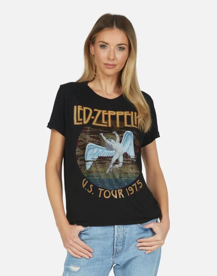 Edda Led Zeppelin Black Women039s Lauren Moshi Short Sleeve