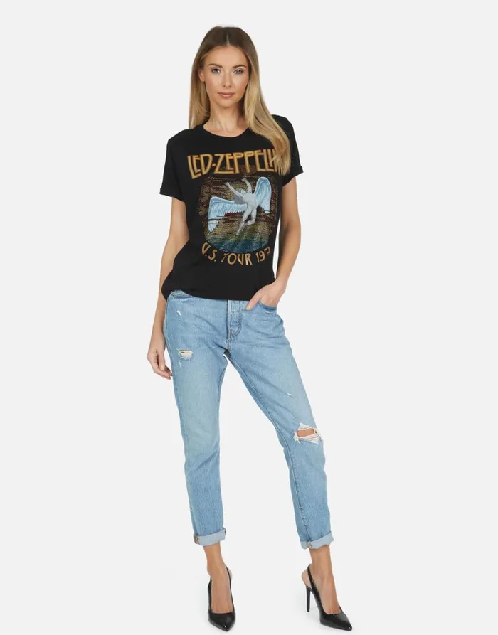 Edda Led Zeppelin Black Women039s Lauren Moshi Short Sleeve