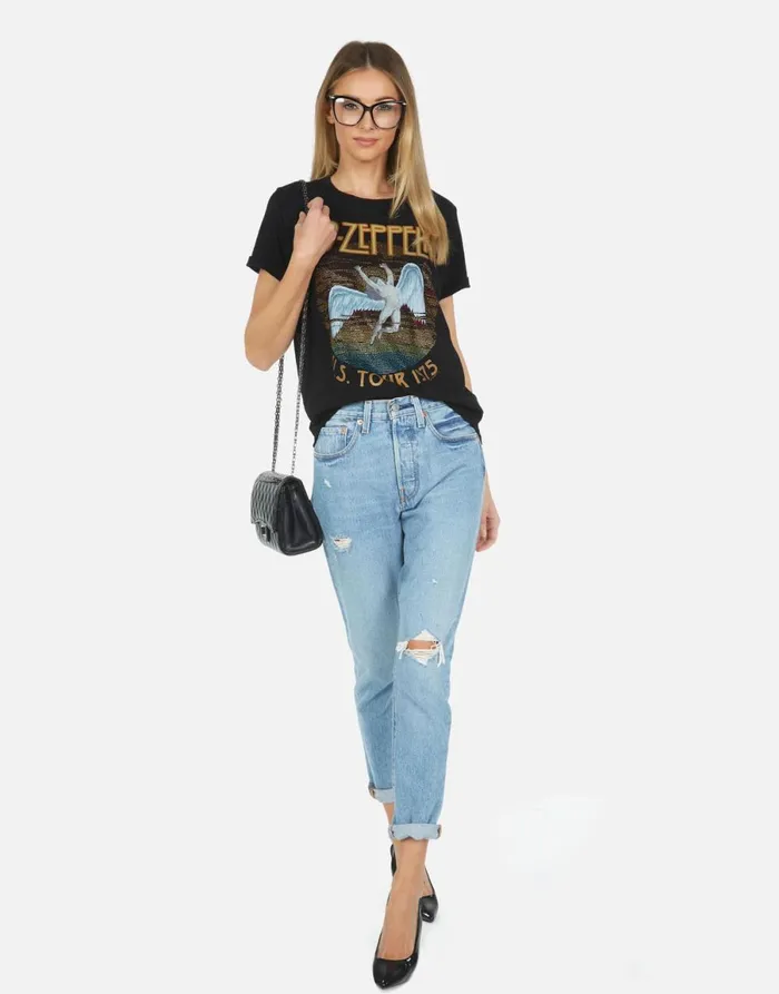 Edda Led Zeppelin Black Women039s Lauren Moshi Short Sleeve