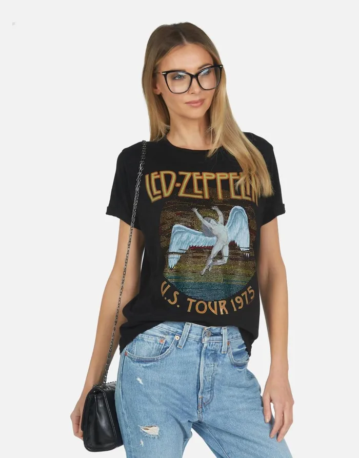 Edda Led Zeppelin Black Women039s Lauren Moshi Short Sleeve