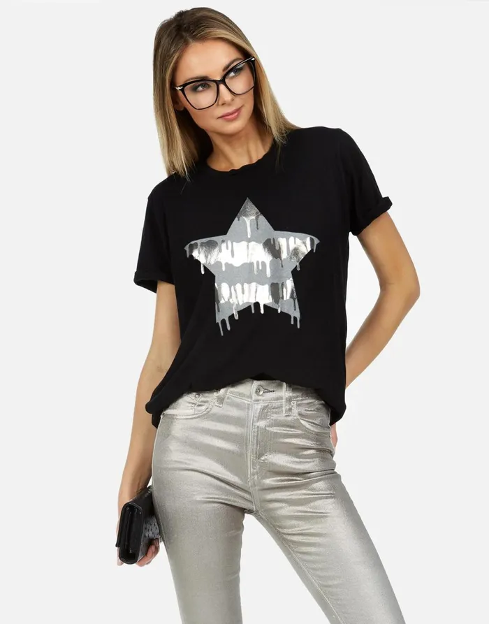 Edda X Dripping Star Black Women039s Lauren Moshi Short Sleeve