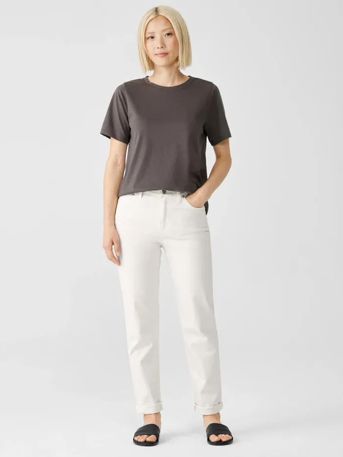 Eileen Fisher Denim Undyed Organic Cotton Denim HighWaisted Jean Undyed Natural 8211 Shop