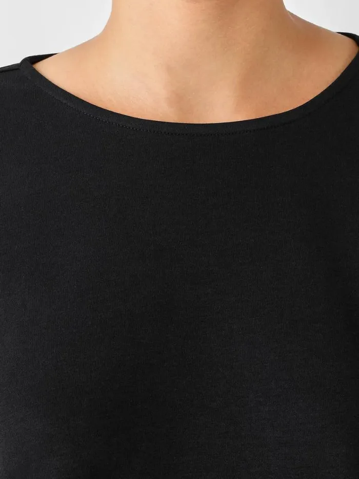 Eileen Fisher Extended Sizing 1X3X Cozy Organic Cotton Interlock BoxTop Black 8211 Shop