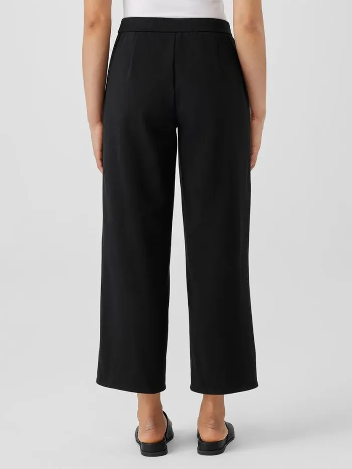 Eileen Fisher Jackets Coats and Vests Cotton Blend Ponte WideLeg Pant Black 8211 Shop