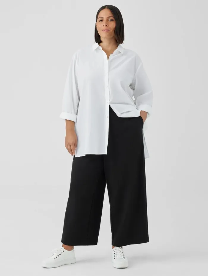 Eileen Fisher Jackets Coats and Vests Cotton Blend Ponte WideLeg Pant Black 8211 Shop