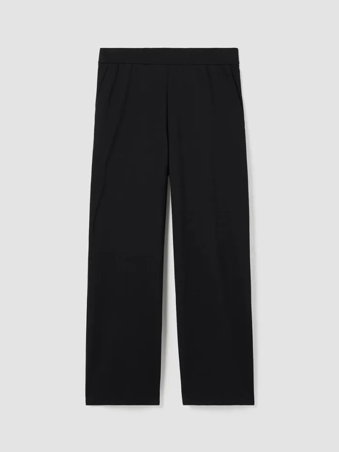 Eileen Fisher Jackets Coats and Vests Cotton Blend Ponte WideLeg Pant Black 8211 Shop