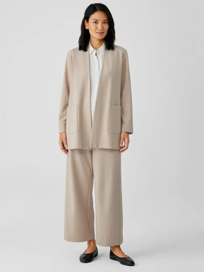 Eileen Fisher Jackets Coats and Vests Washable Flex Ponte High Collar Jacket Wheat 8211 Shop