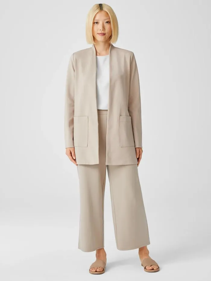 Eileen Fisher Jackets Coats and Vests Washable Flex Ponte High Collar Jacket Wheat 8211 Shop