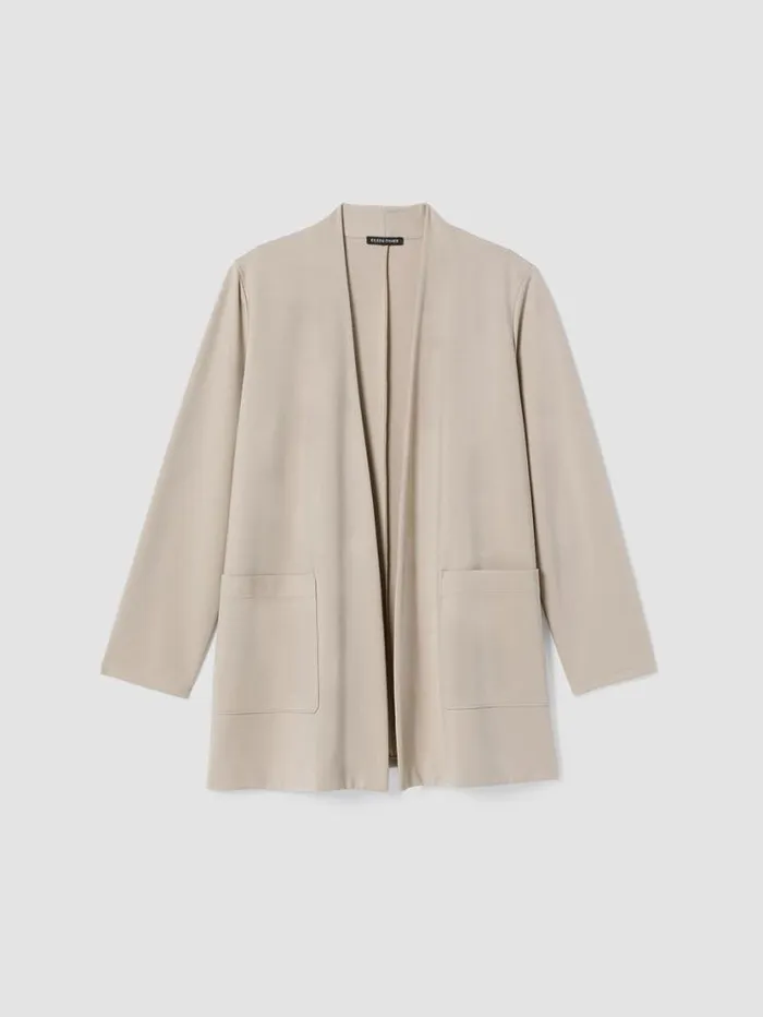 Eileen Fisher Jackets Coats and Vests Washable Flex Ponte High Collar Jacket Wheat 8211 Shop
