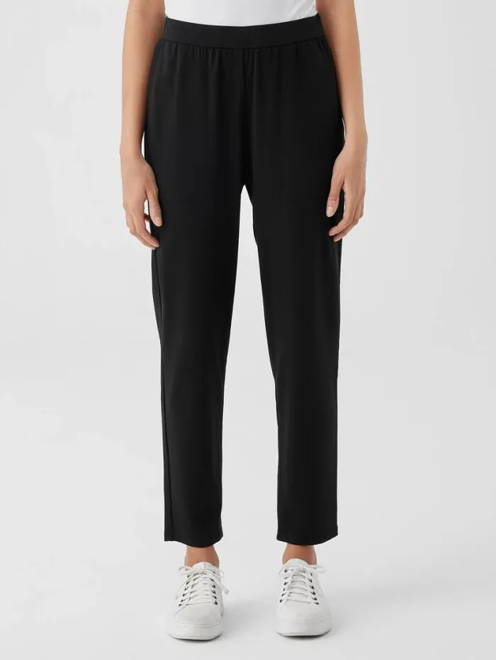 Eileen Fisher Pants Shorts and Jumpsuits Pima Cotton Stretch Jersey Tapered Pant Black 8211 Shop