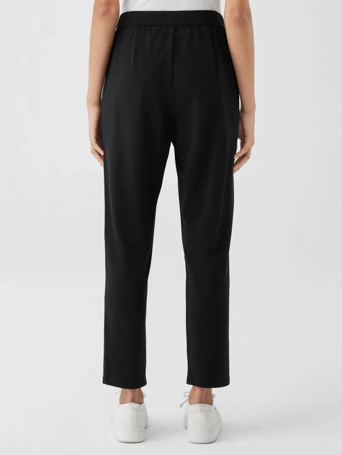 Eileen Fisher Pants Shorts and Jumpsuits Pima Cotton Stretch Jersey Tapered Pant Black 8211 Shop