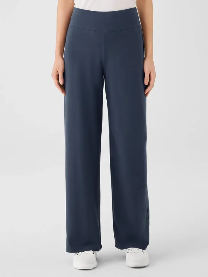 Eileen Fisher Pants Shorts and Jumpsuits Pima Cotton Stretch Jersey WideLeg Pant Ocean 8211 Shop