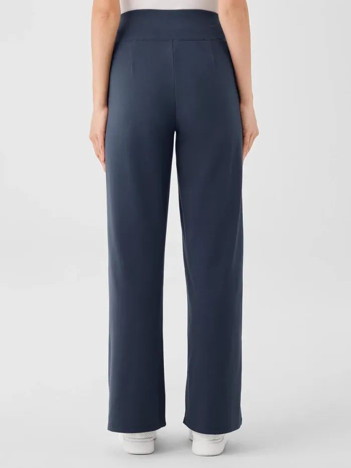 Eileen Fisher Pants Shorts and Jumpsuits Pima Cotton Stretch Jersey WideLeg Pant Ocean 8211 Shop