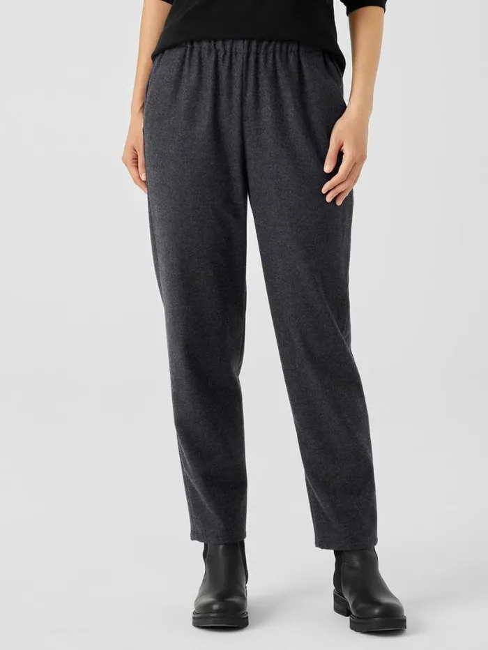 Eileen Fisher Pants Shorts and Jumpsuits Soft Wool Flannel Tapered Pant Charcoal 8211 Shop