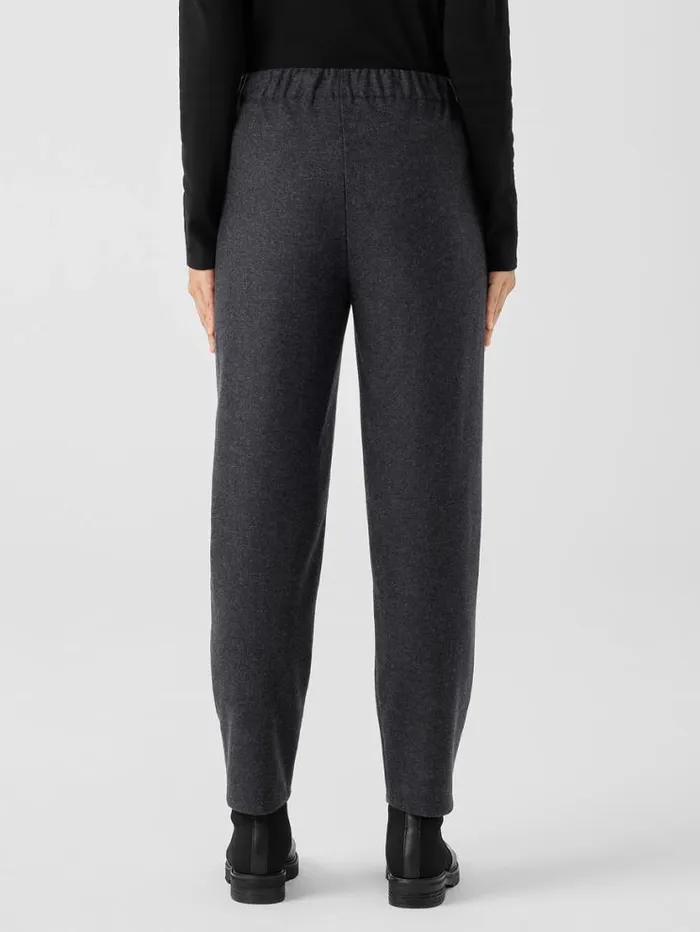 Eileen Fisher Pants Shorts and Jumpsuits Soft Wool Flannel Tapered Pant Charcoal 8211 Shop