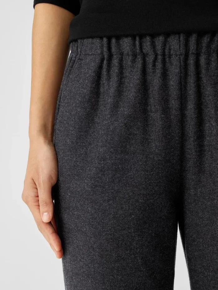 Eileen Fisher Pants Shorts and Jumpsuits Soft Wool Flannel Tapered Pant Charcoal 8211 Shop