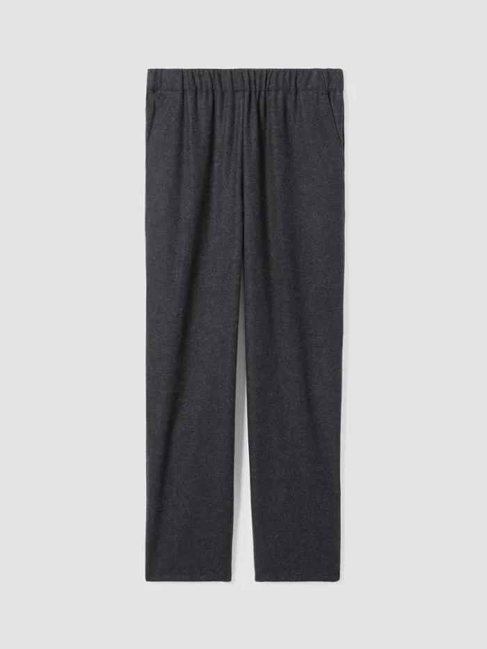 Eileen Fisher Pants Shorts and Jumpsuits Soft Wool Flannel Tapered Pant Charcoal 8211 Shop