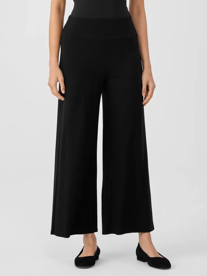 Eileen Fisher Pants Shorts and Jumpsuits Stretch Jersey Knit WideLeg Pant Black 8211 Shop