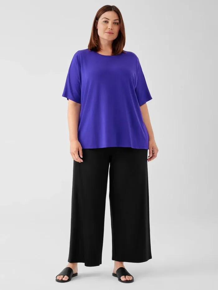Eileen Fisher Pants Shorts and Jumpsuits Stretch Jersey Knit WideLeg Pant Black 8211 Shop