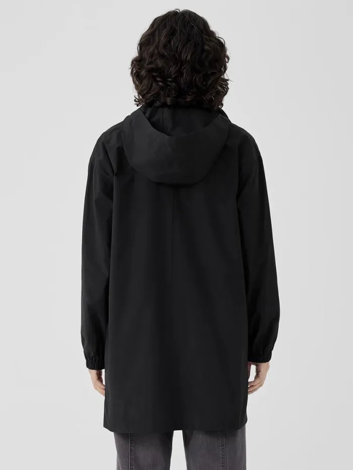 Eileen Fisher Petite Light Cotton Nylon Stand Collar Long Coat Black 8211 Shop