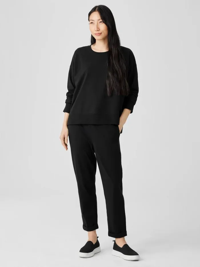 Eileen Fisher Petite Pima Cotton Stretch Jersey BoxTop Black 8211 Shop