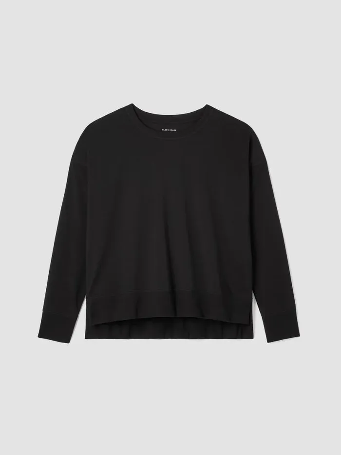 Eileen Fisher Petite Pima Cotton Stretch Jersey BoxTop Black 8211 Shop