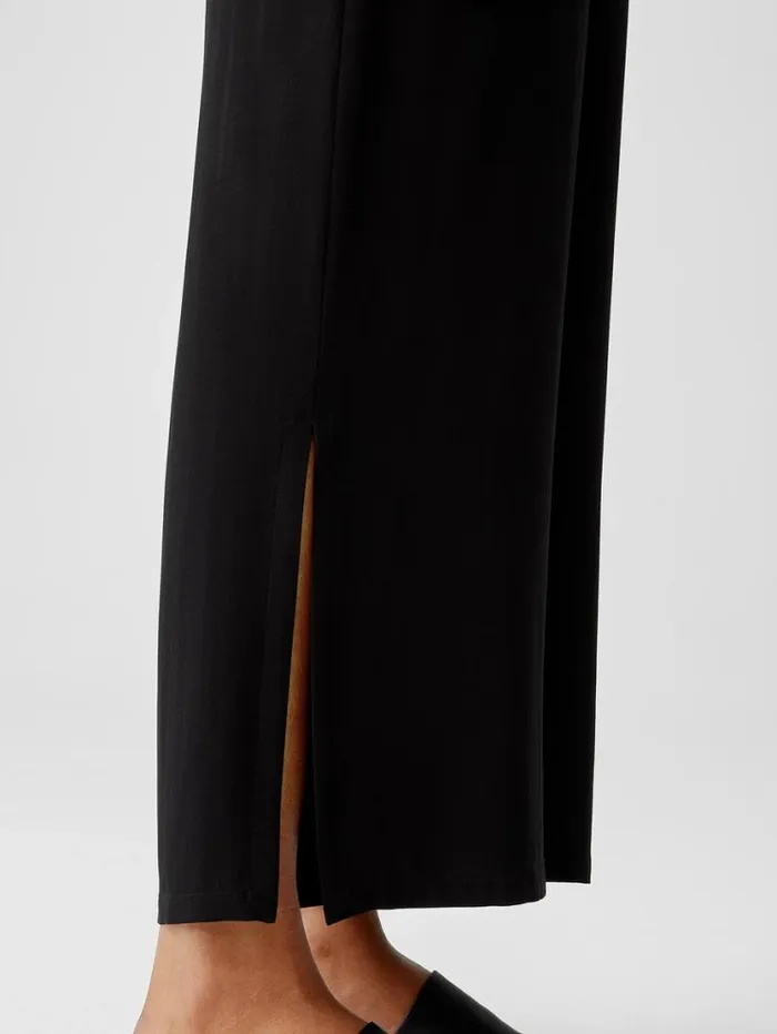Eileen Fisher Petite Silk Georgette Crepe Pant With Slits Black 8211 Shop