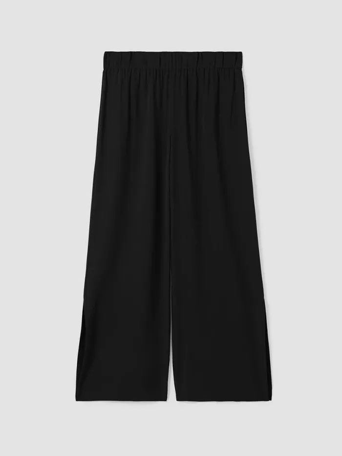 Eileen Fisher Petite Silk Georgette Crepe Pant With Slits Black 8211 Shop