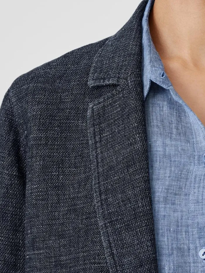 Eileen Fisher Petite Tweedy Hemp Cotton Long Blazer Denim 8211 Shop