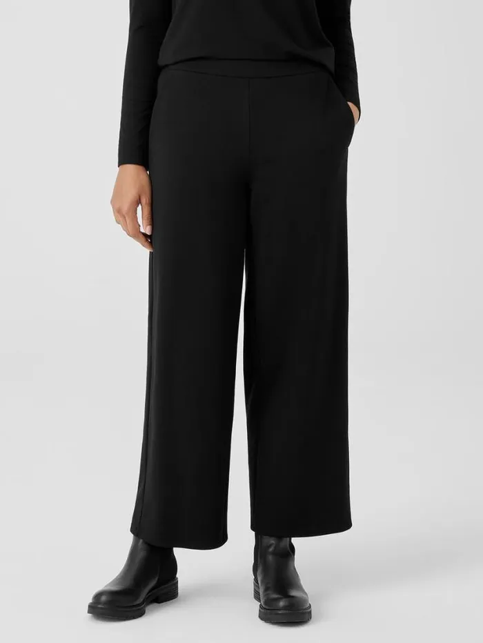 Eileen Fisher Petite Washable Flex Ponte WideLeg Pant Black 8211 Shop