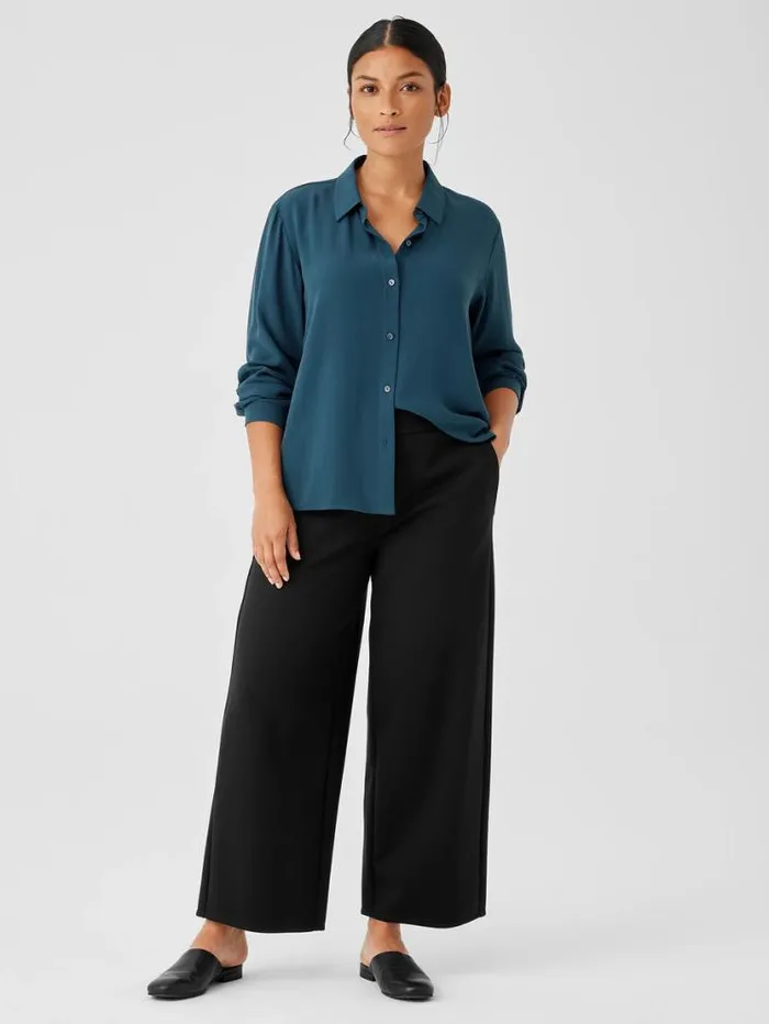 Eileen Fisher Petite Washable Flex Ponte WideLeg Pant Black 8211 Shop