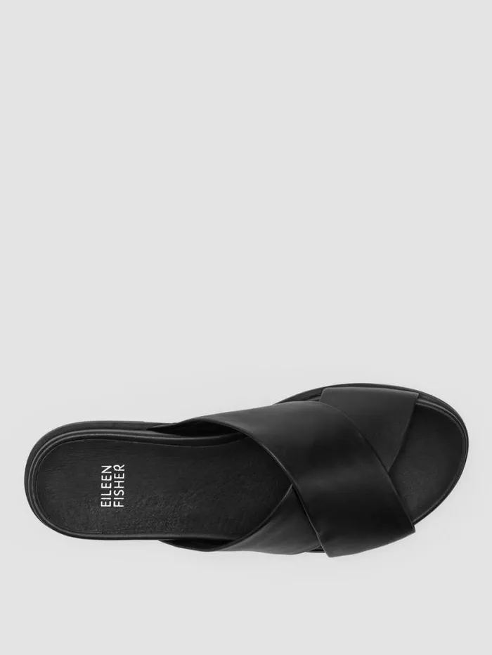 Eileen Fisher Shoes Dibs Nappa Leather Wedge Sandal Black 8211 Shop