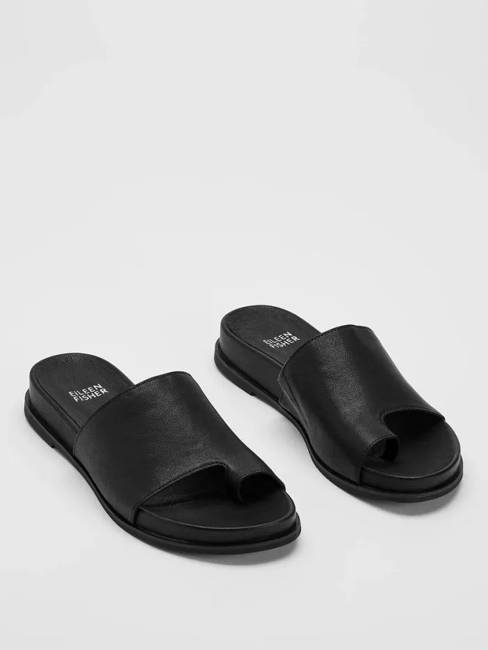 Eileen Fisher Shoes Digit Leather Slide Sandal Black 8211 Shop