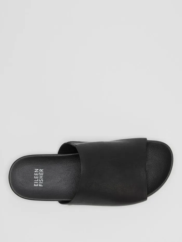 Eileen Fisher Shoes Mask Tumbled Leather Slide Sandal Black 8211 Shop