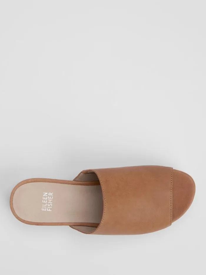 Eileen Fisher Shoes Novel Tumbled Leather Wedge Sandal Cognac 8211 Shop