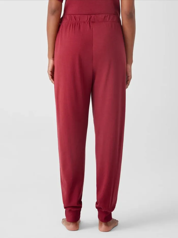 Eileen Fisher Sleepwear Cozy Organic Cotton Interlock Jogger Pant Cranberry 8211 Shop