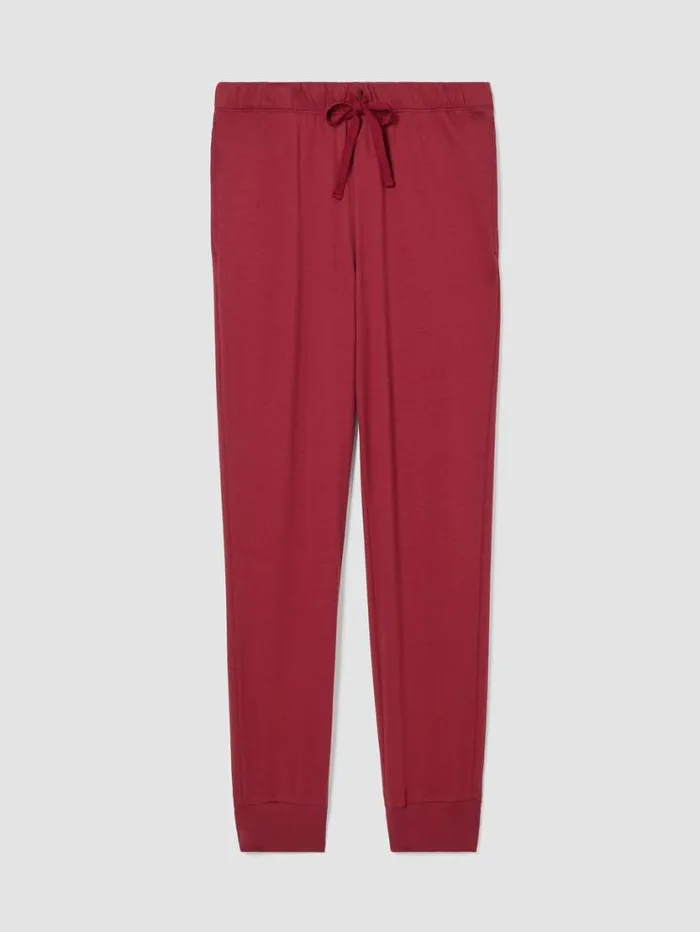 Eileen Fisher Sleepwear Cozy Organic Cotton Interlock Jogger Pant Cranberry 8211 Shop