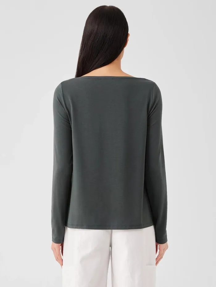 Eileen Fisher Tops and Tees Fine Jersey Cowl Neck Top Grove 8211 Shop
