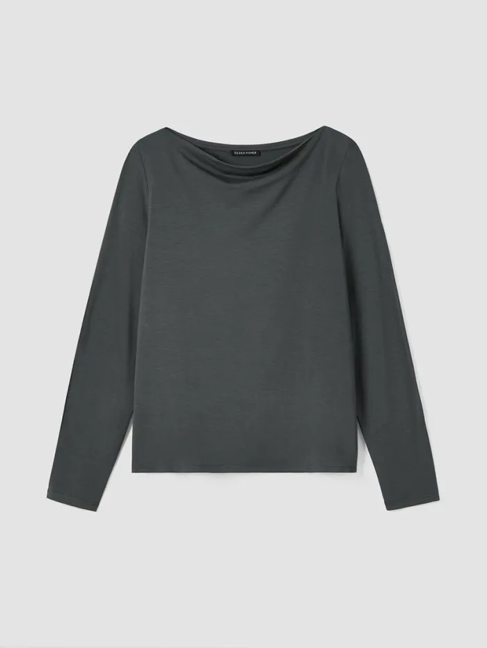 Eileen Fisher Tops and Tees Fine Jersey Cowl Neck Top Grove 8211 Shop