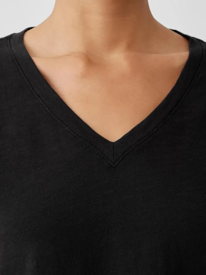 Eileen Fisher Tops and Tees Organic Cotton Slub VNeck Top Black 8211 Shop