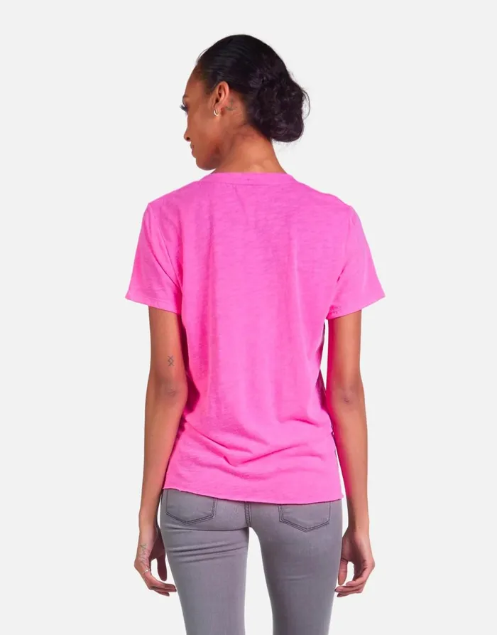 Elara X Pink Lightning Bolt Neon Pink Women039s Lauren Moshi Short Sleeve