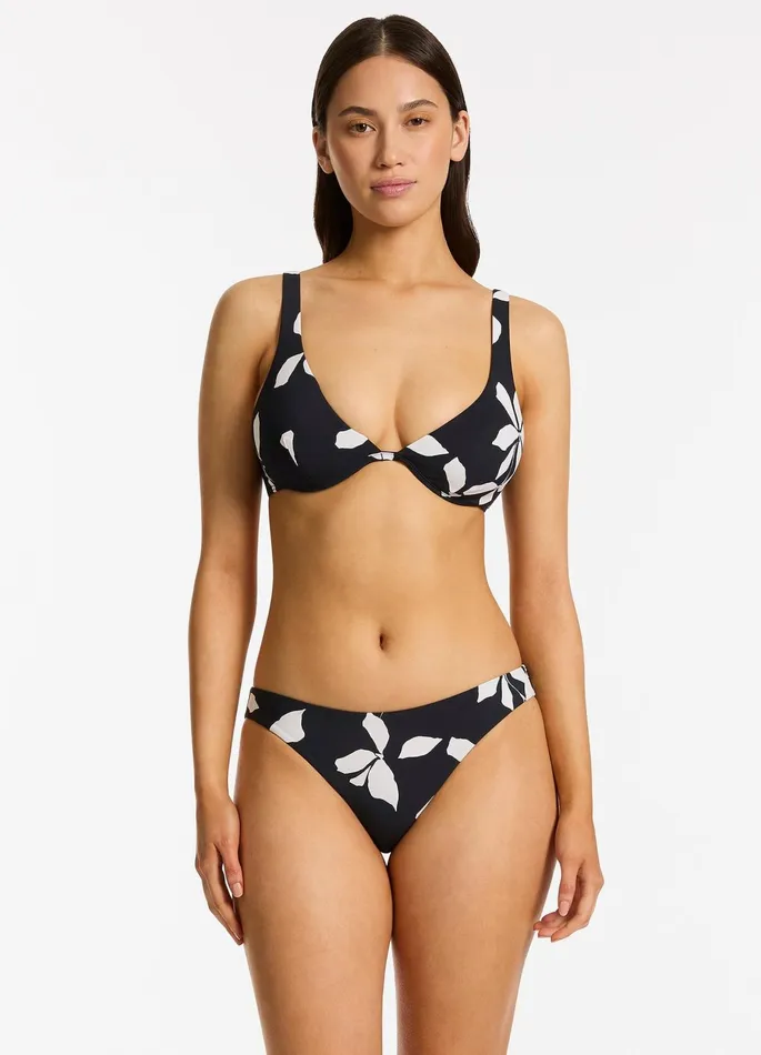Elora Bloom Underwire Triangle Bikini Top Black Women JETS Australia Tri Bikini Tops
