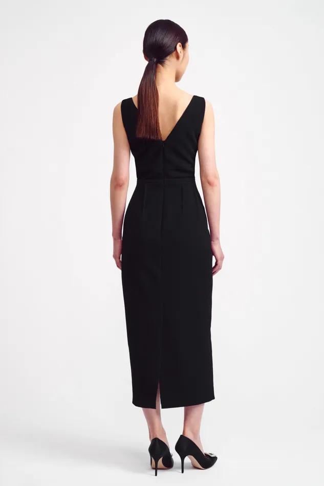Emilia Wickstead Dresses Women Rara Dress in Black Double Crepe