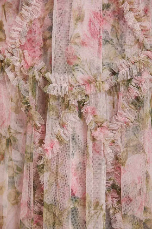 English Rose Diamond Ruffle Ballerina Dress Pink Women Needle and Thread Dresses