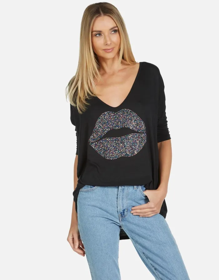 Eva Sprinkle Lip Black Women039s Lauren Moshi Long Sleeve